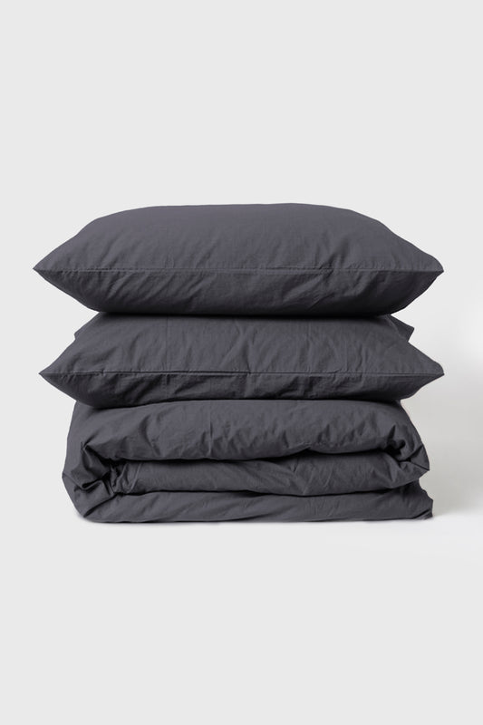 Linen bedding set in Charcoal
