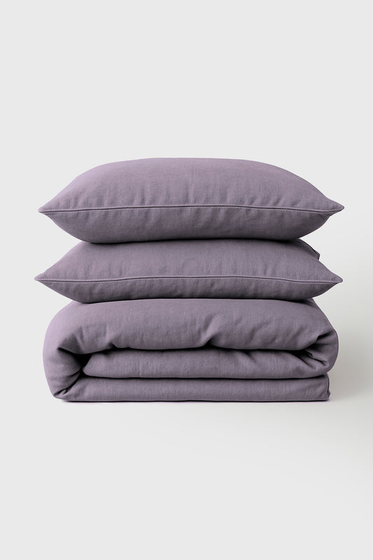 Linen bedding set in Dusty Lavender