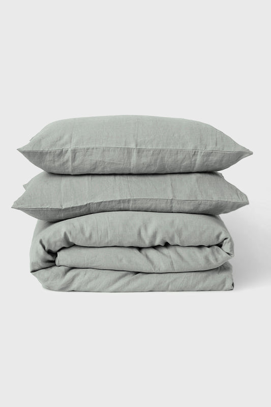 Linen bedding set in Sage Green