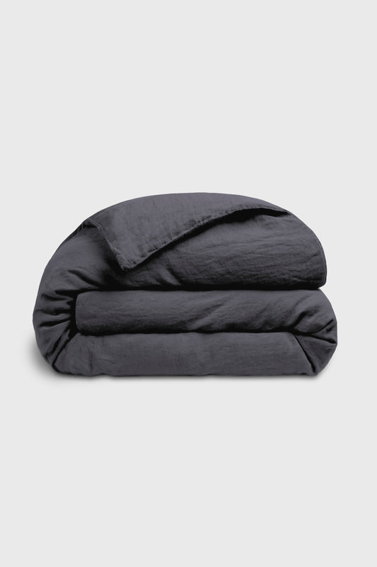 Linen duvet cover in Charcoal