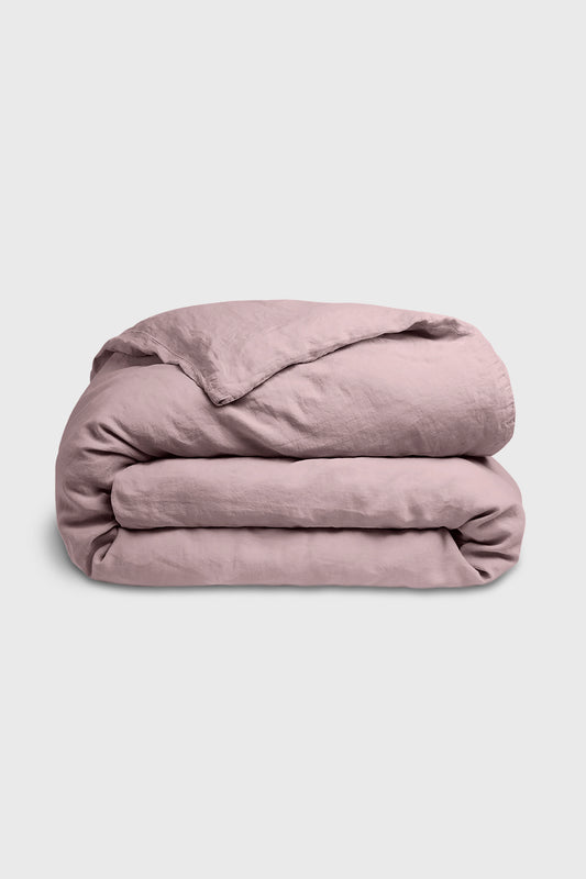 Linen duvet cover in Dusty Rose