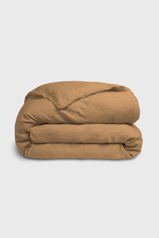 Linen duvet cover in Mustard