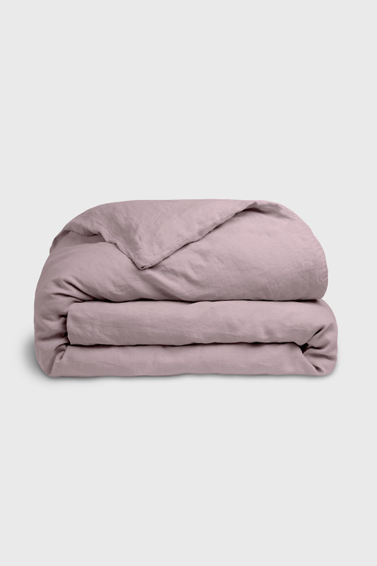Linen duvet cover in Rosy Brown