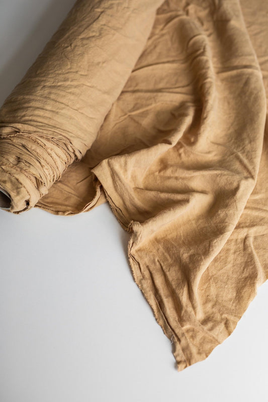 95" / 240 cm linen fabric in Mustard - Linanden