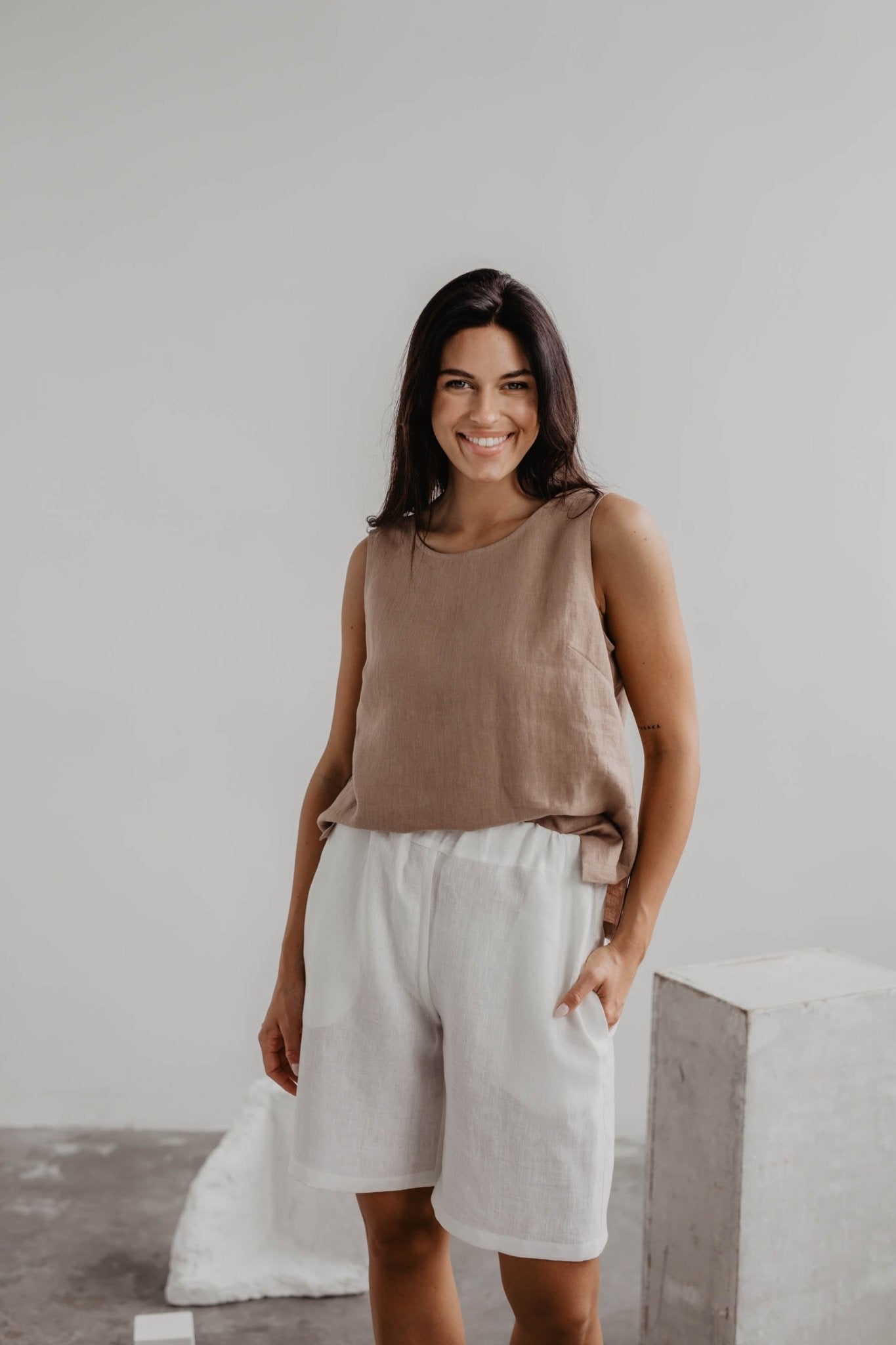 Classical linen top COLETTE - Linanden