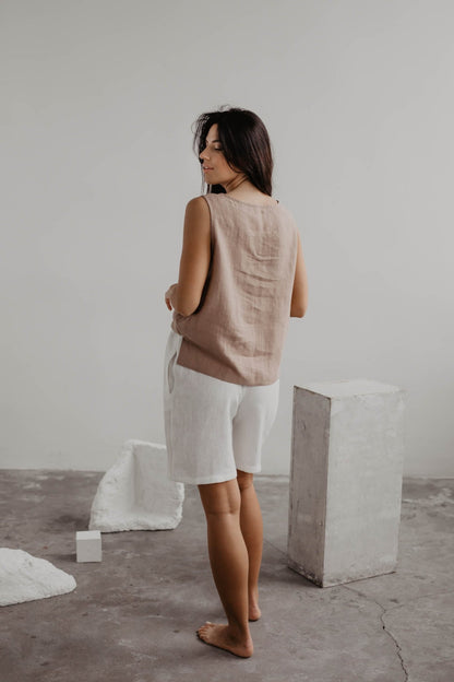 Classical linen top COLETTE - Linanden