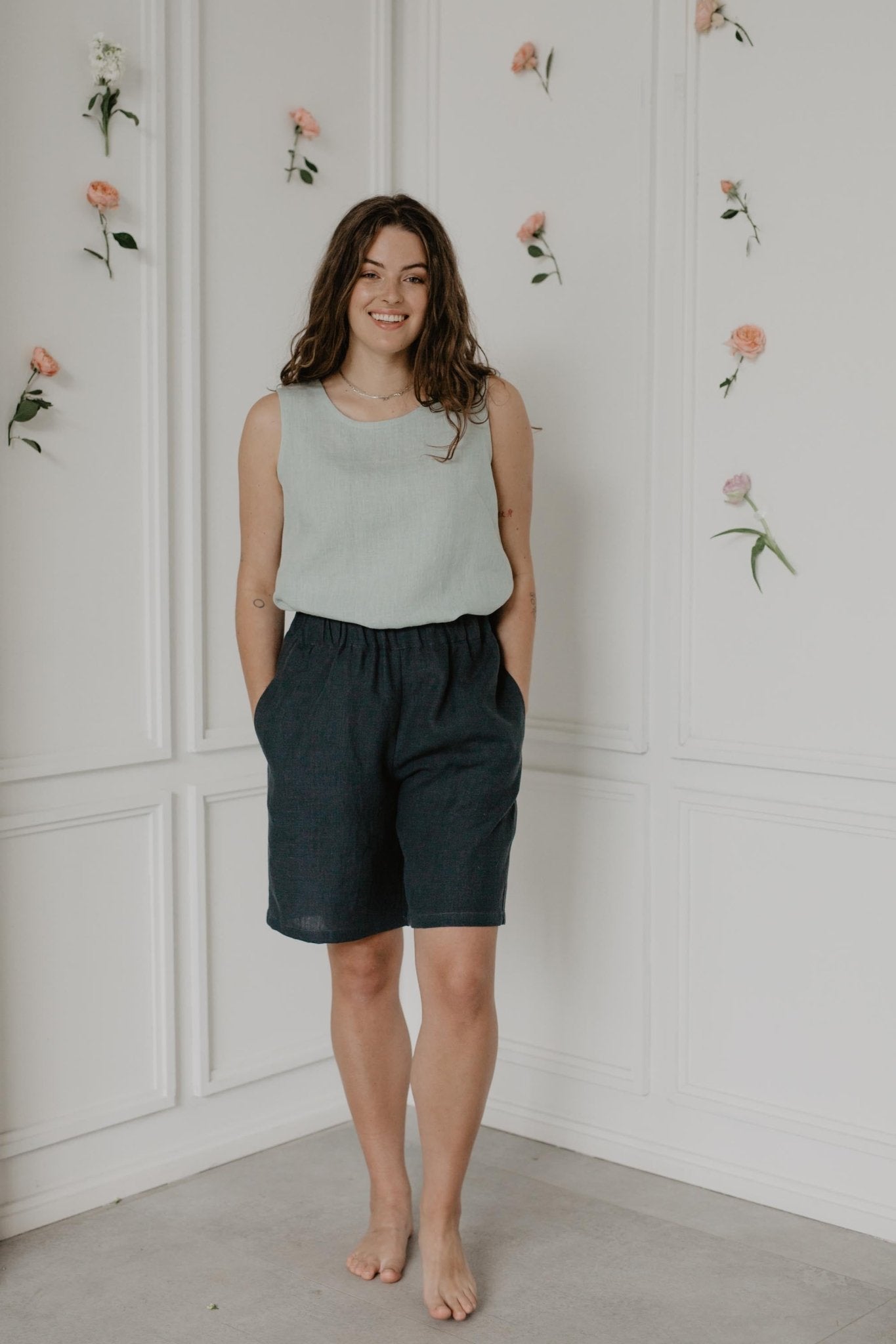 Classical linen top COLETTE - Linanden