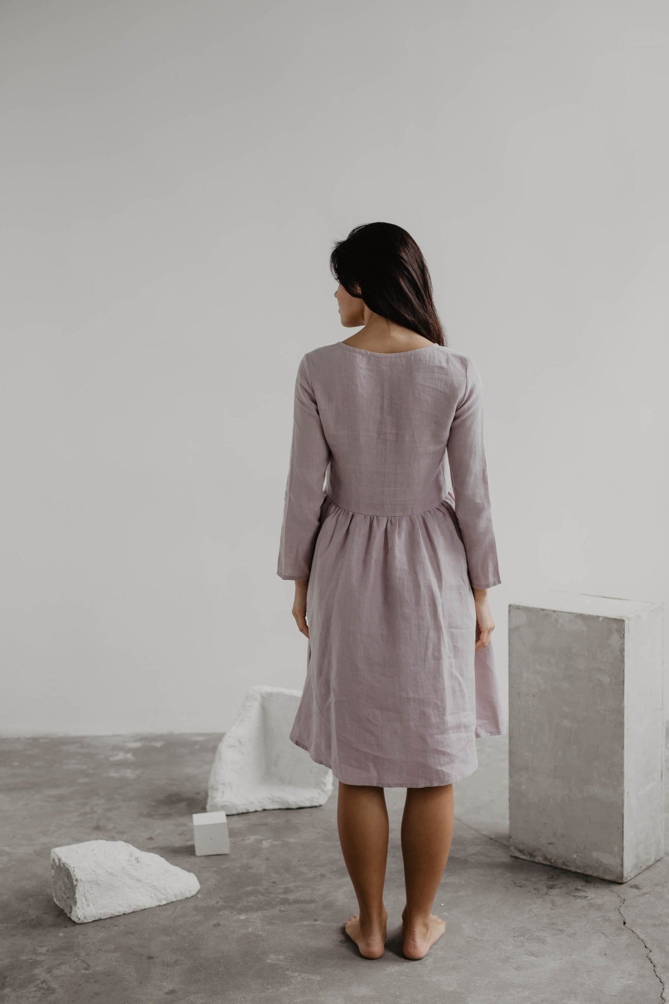 Lapland mid-length linen dress - Linanden