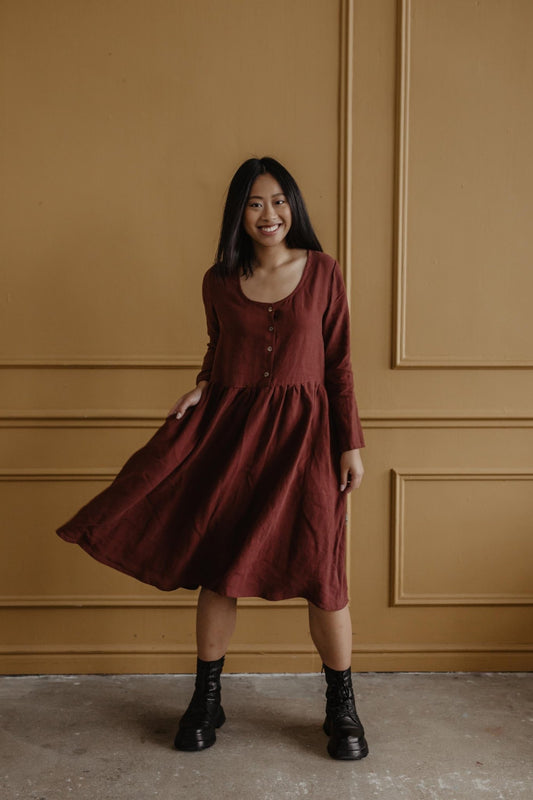 Lapland mid-length linen dress - Linanden
