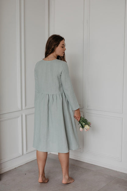 Lapland mid-length linen dress - Linanden