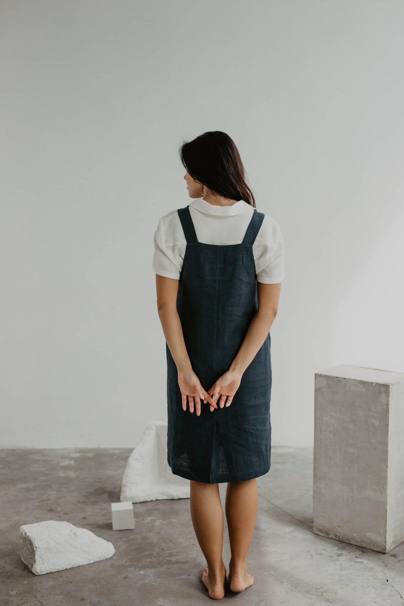 Linen apron dress JADE - Linanden