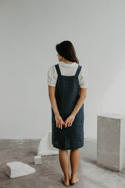 Linen apron dress JADE - Linanden