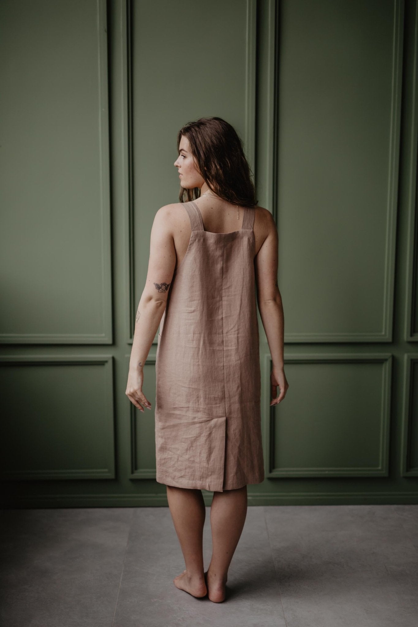 Linen apron dress JADE - Linanden