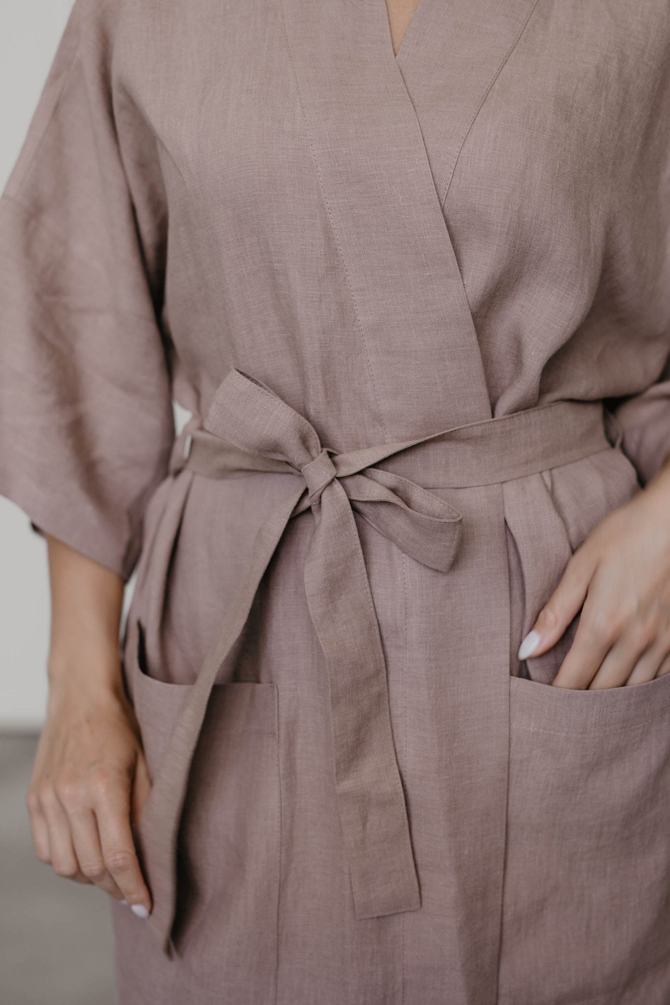 Linen bathrobe Midnight - Linanden