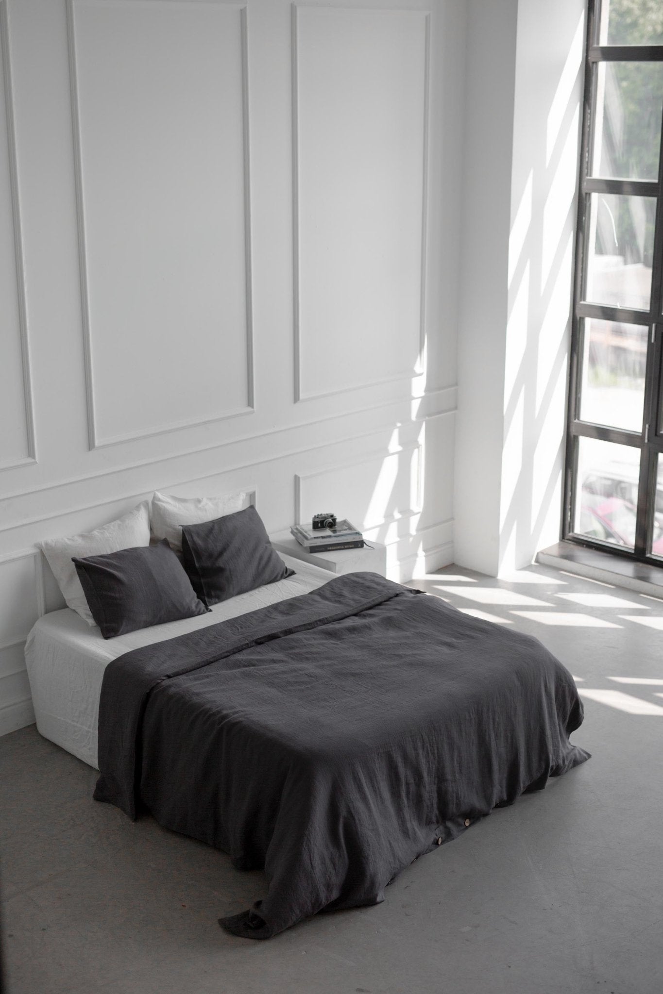 Linen bedding set in Charcoal - Linanden