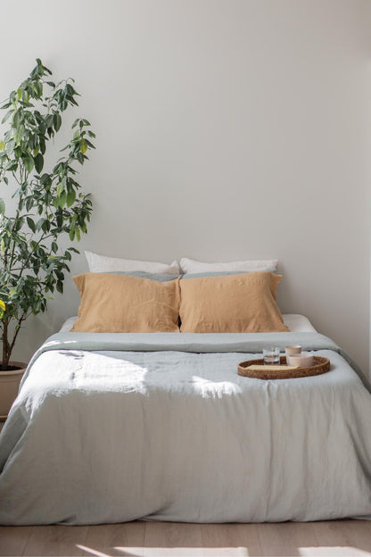 Linen bedding set in Sage Green - Linanden