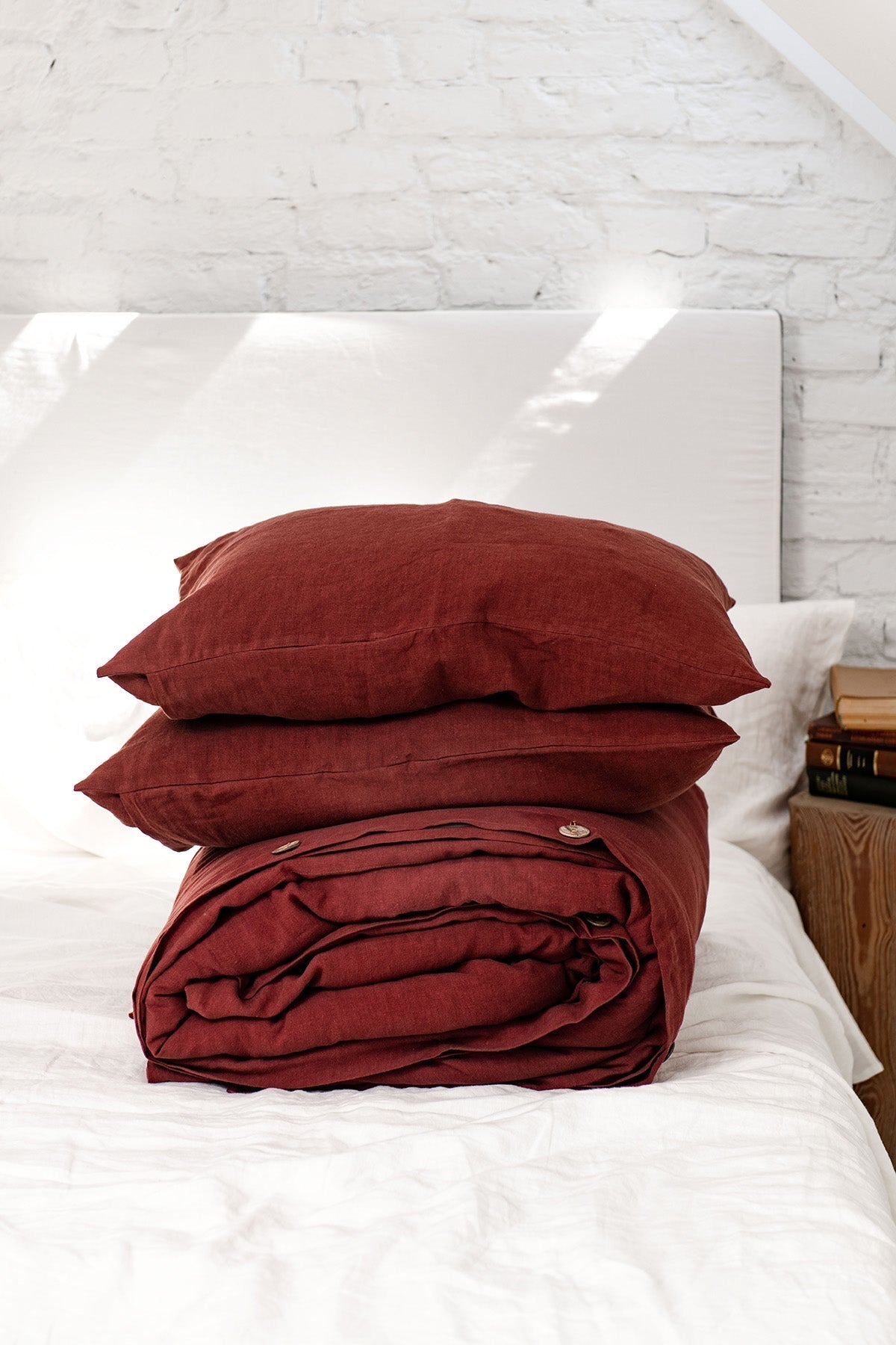 Linen bedding set in Terracotta - Linanden