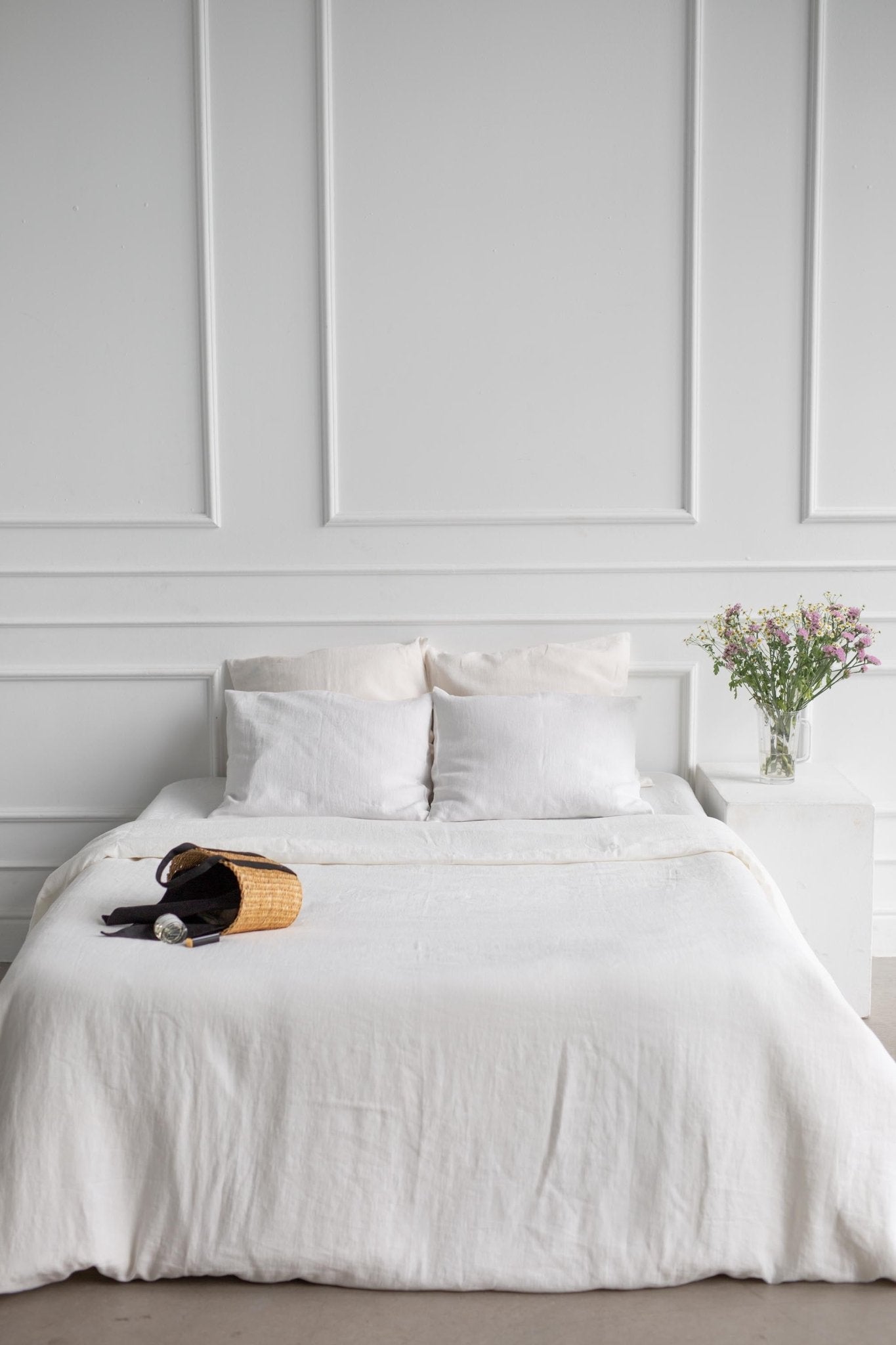 Linen bedding set in White - Linanden