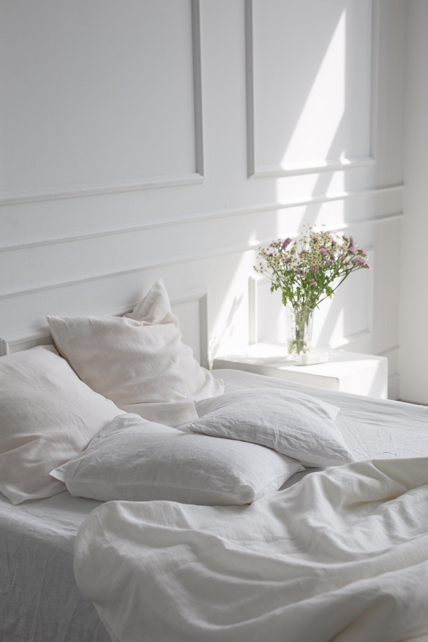 Linen bedding set in White - Linanden