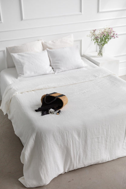 Linen bedding set in White - Linanden