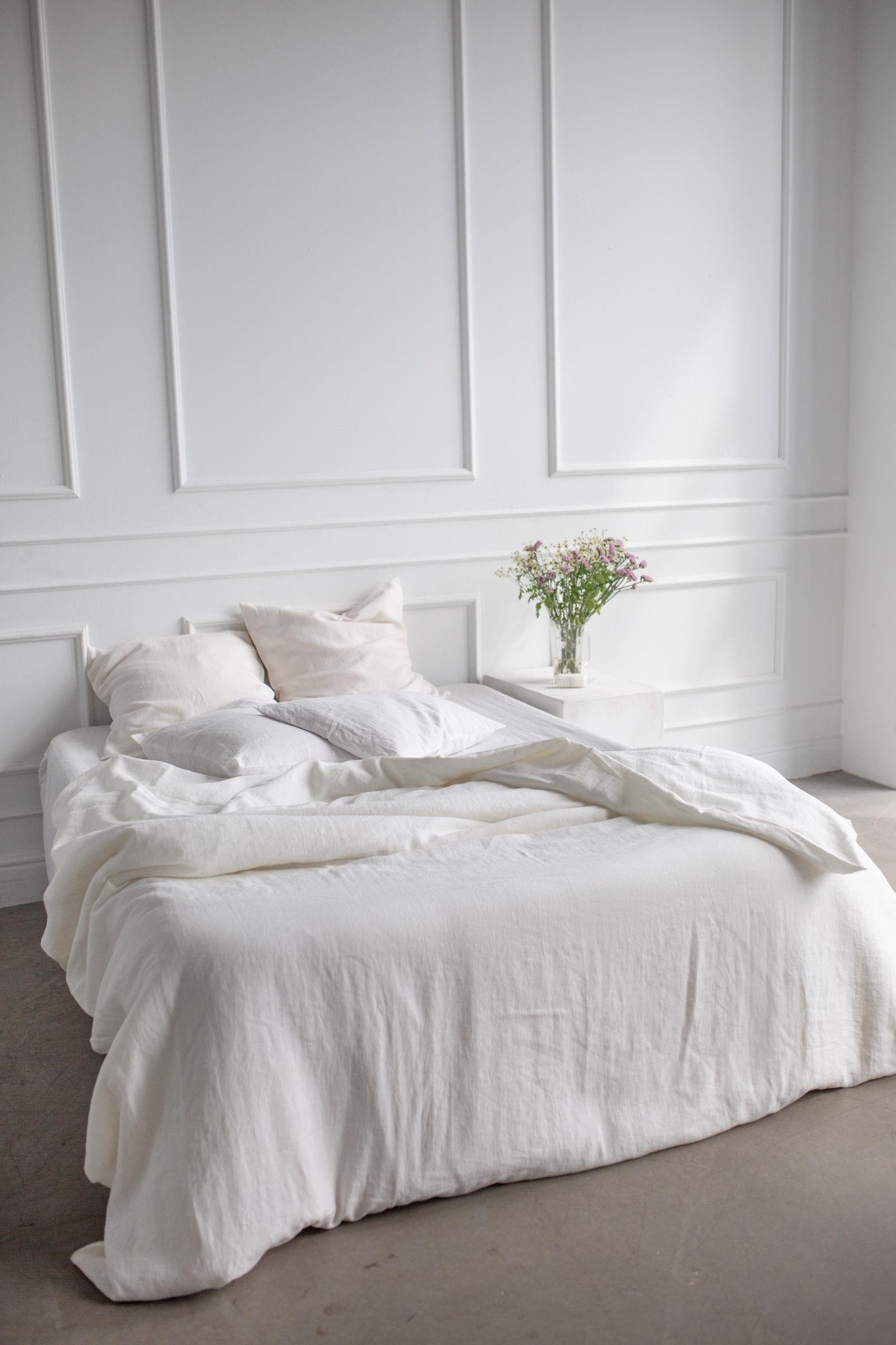 Linen bedding set in White - Linanden