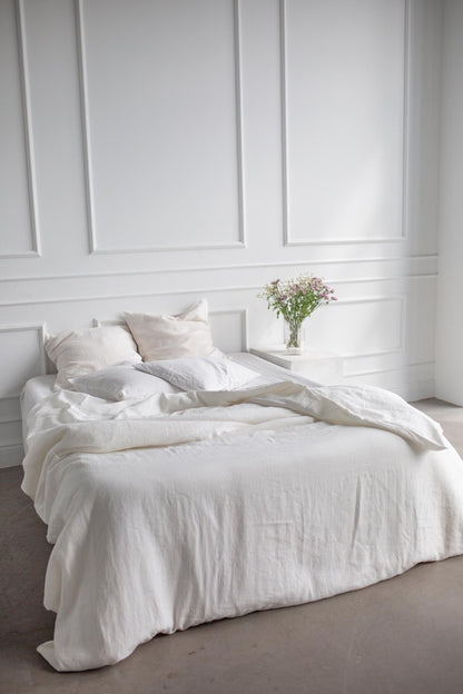 Linen bedding set in White - Linanden