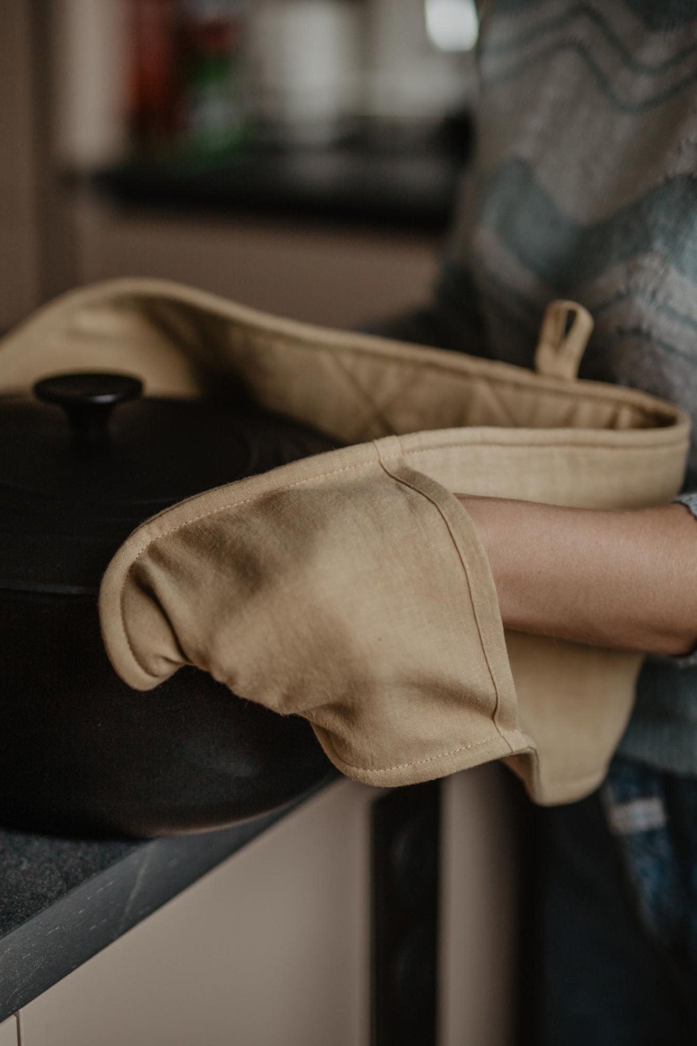 Linen double-oven mitt - Linanden