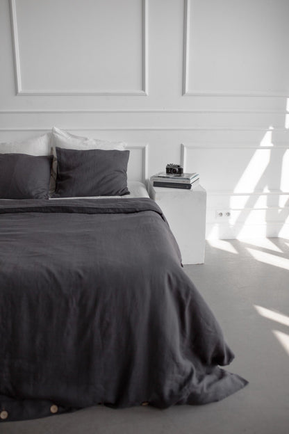 Linen duvet cover in Charcoal - Linanden