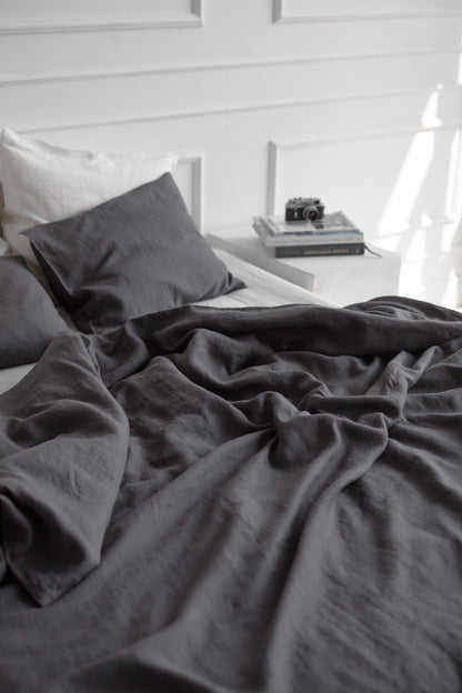 Linen duvet cover in Charcoal - Linanden