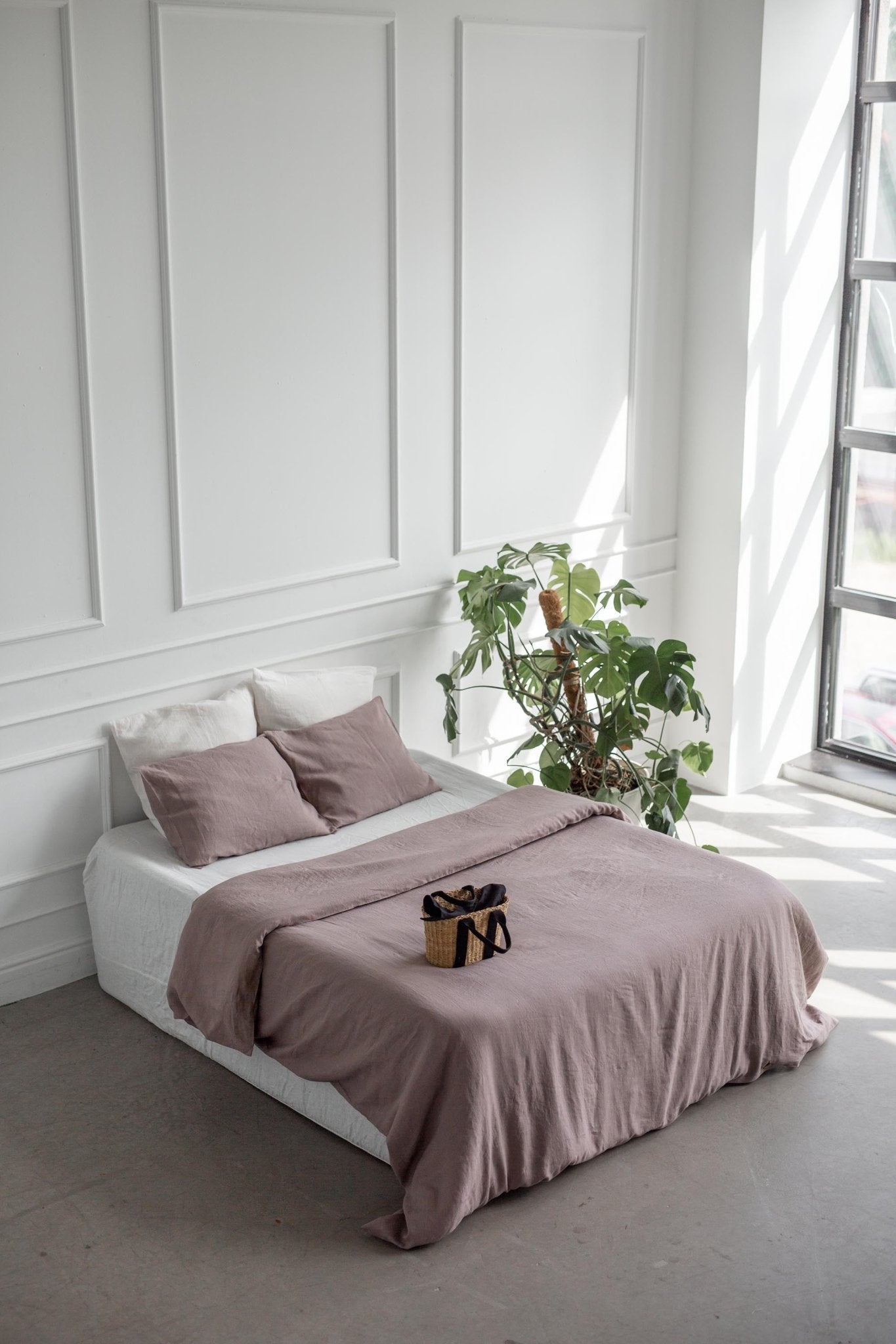 Linen duvet cover in Rosy Brown - Linanden