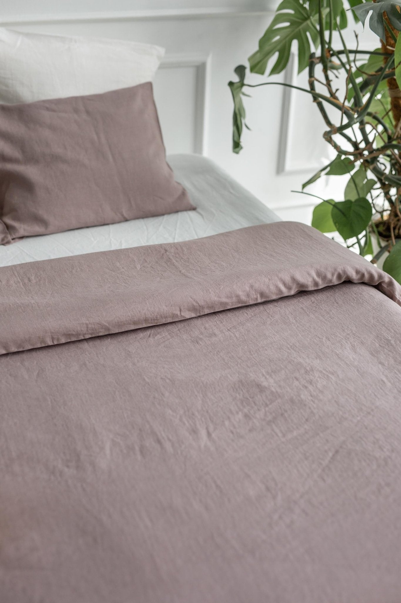 Linen duvet cover in Rosy Brown - Linanden