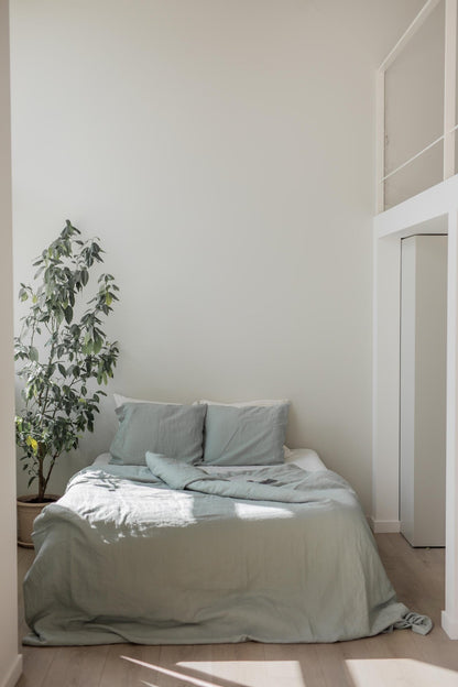 Linen duvet cover in Sage Green - Linanden