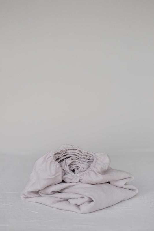 Linen fitted sheet in Cream - Linanden