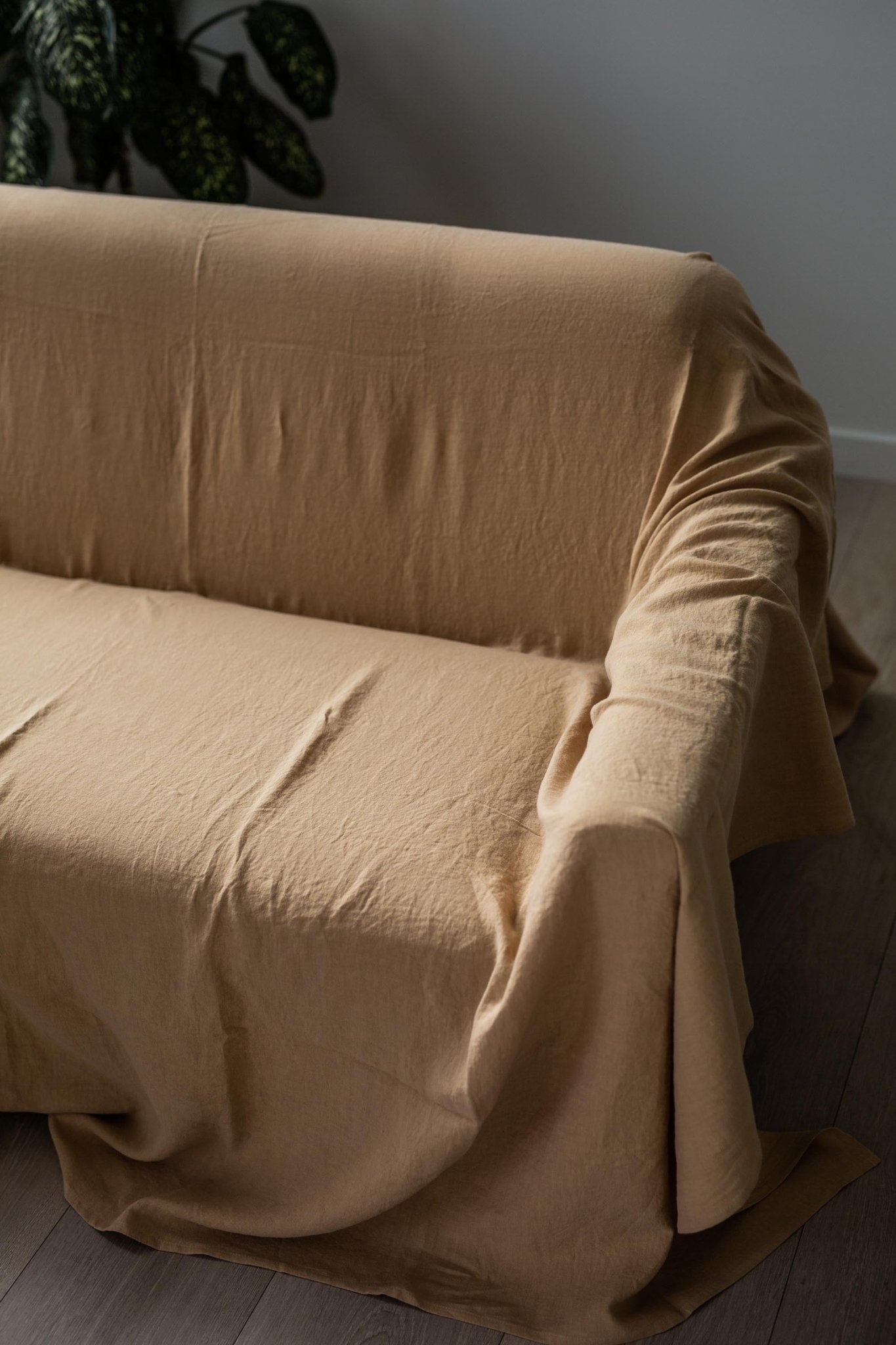 Linen flat sheet in Mustard - Linanden