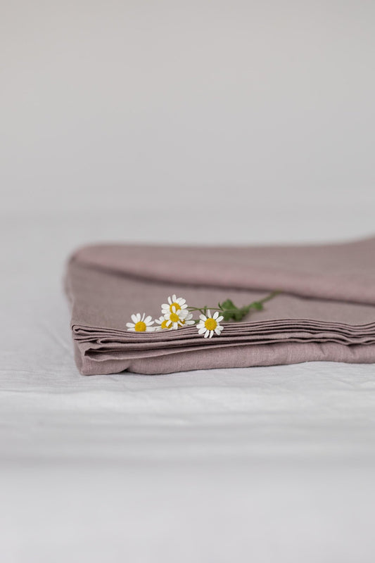 Linen flat sheet in Rosy Brown - Linanden