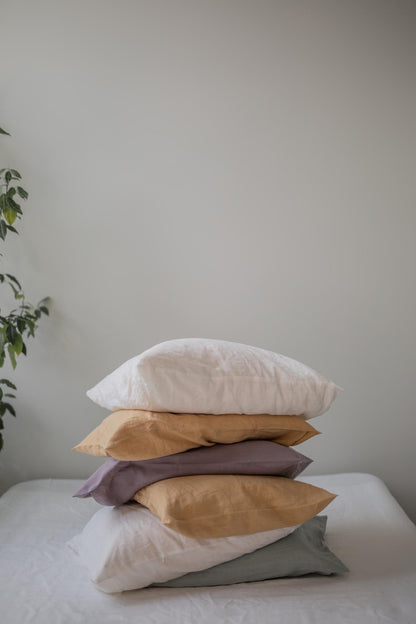 Linen pillowcase in Mustard - Linanden