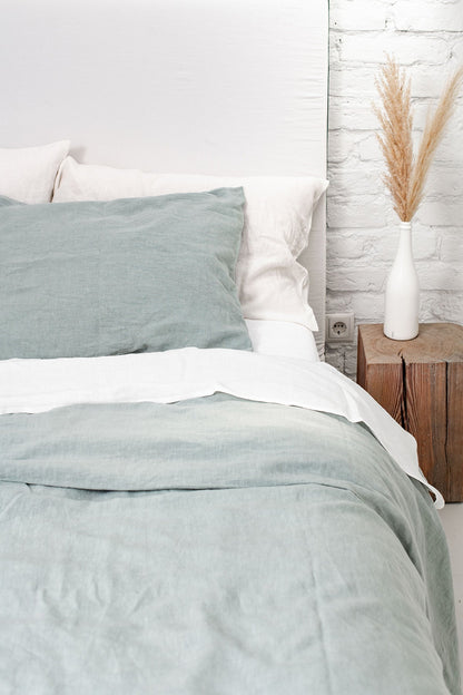 Linen pillowcase in Sage Green - Linanden