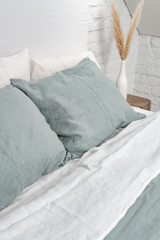 Linen pillowcase in Sage Green - Linanden