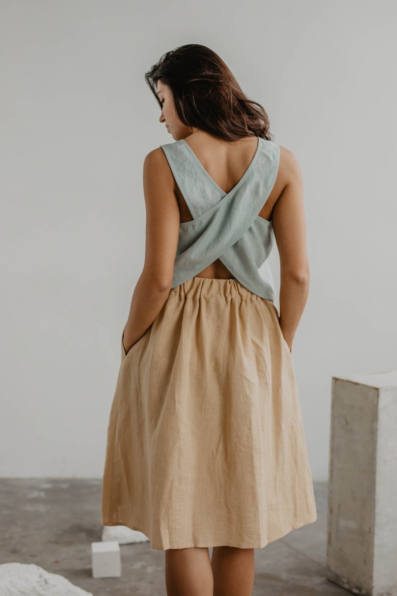 Linen pinafore top ELLA - Linanden