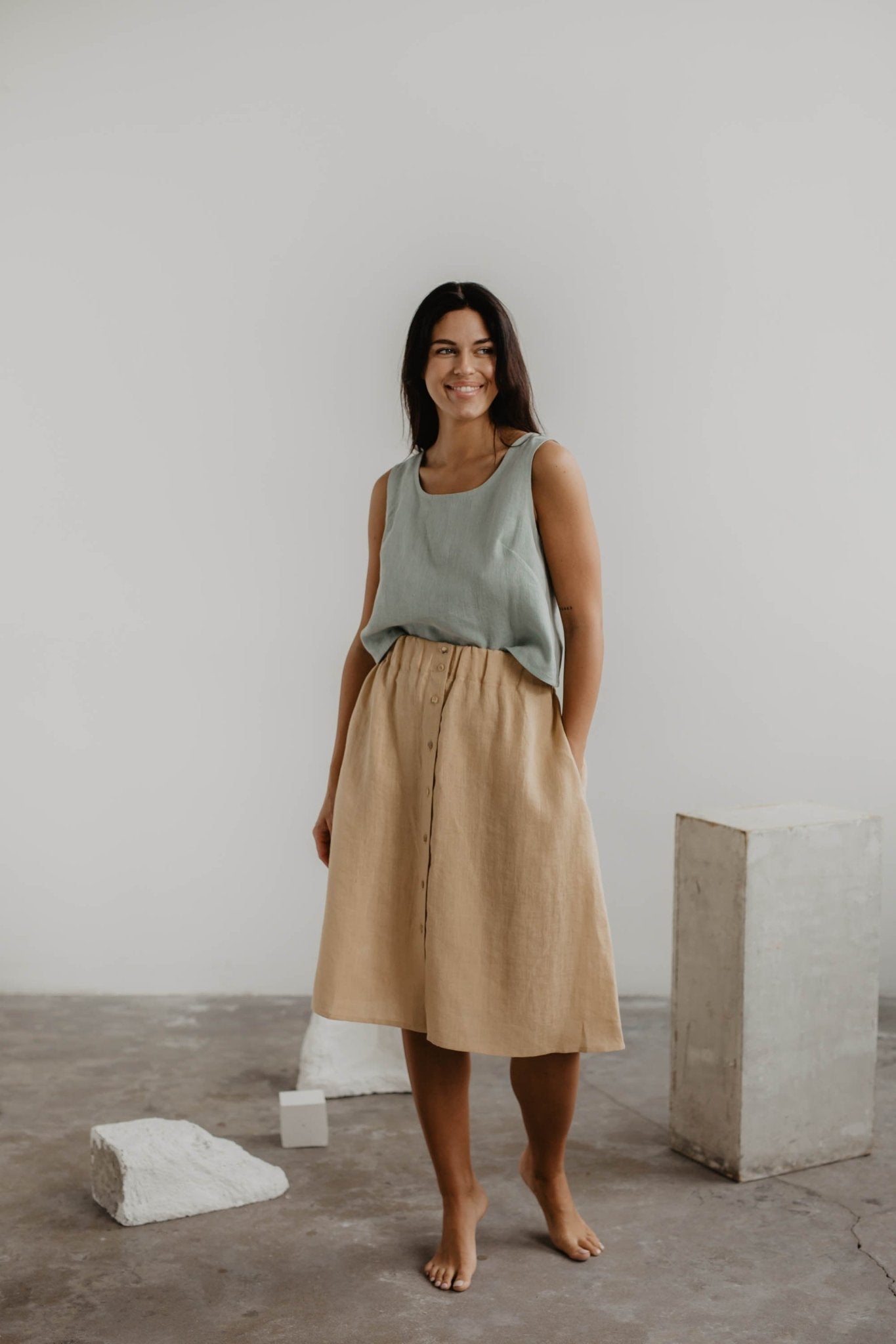 Linen pinafore top ELLA - Linanden