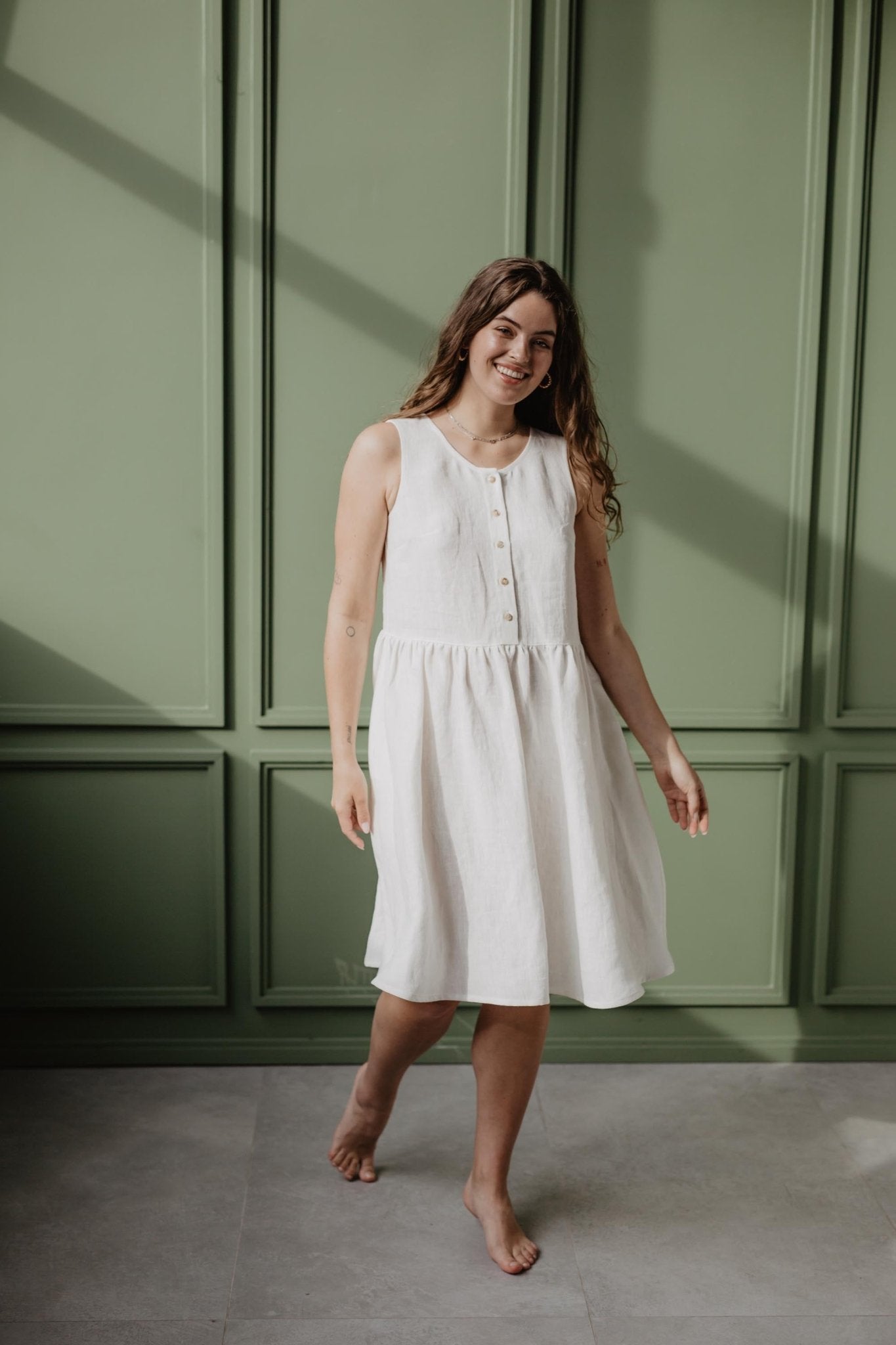 Linen sleeveless summer dress HAZEL - Linanden