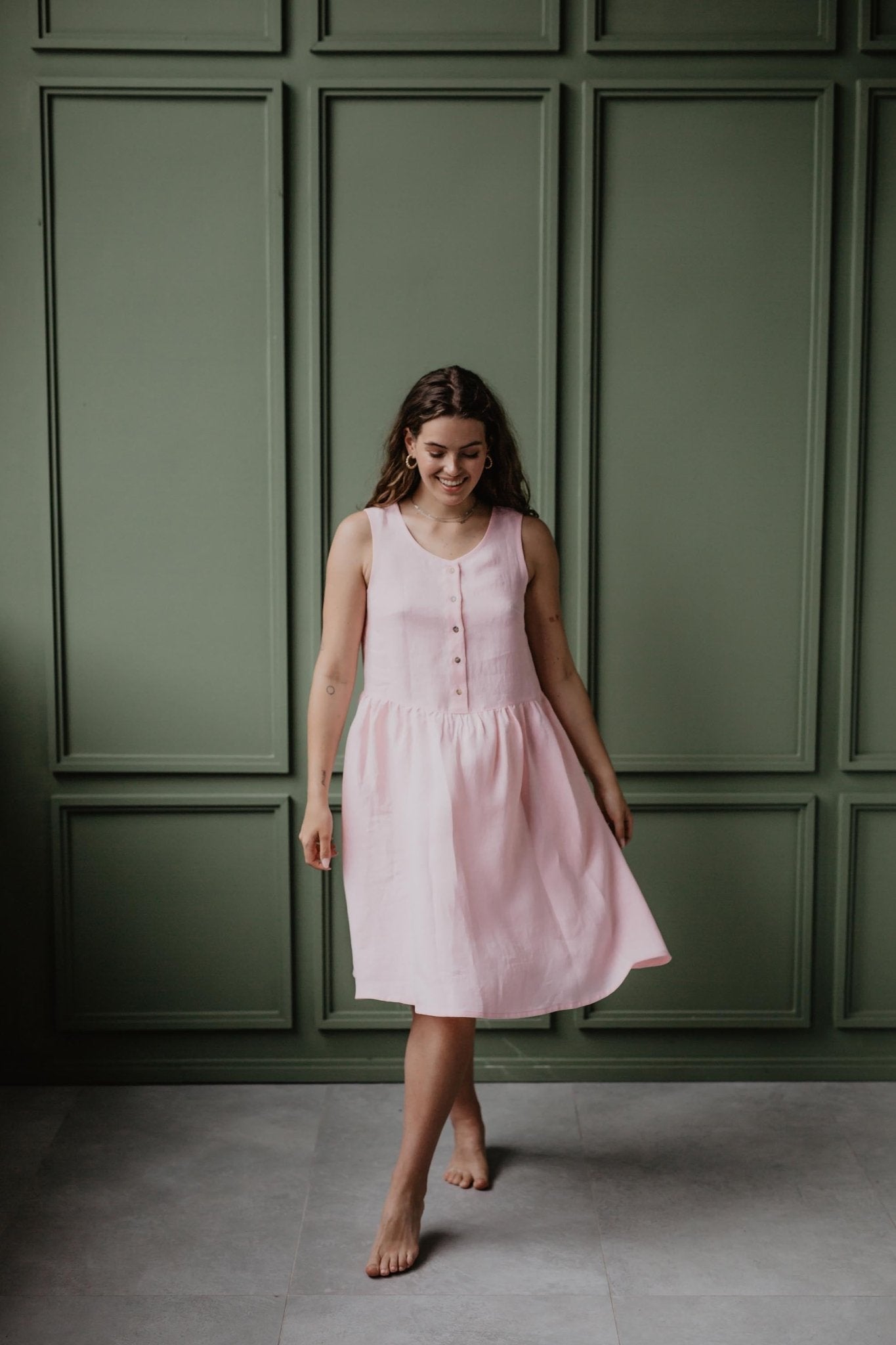 Linen sleeveless summer dress HAZEL - Linanden