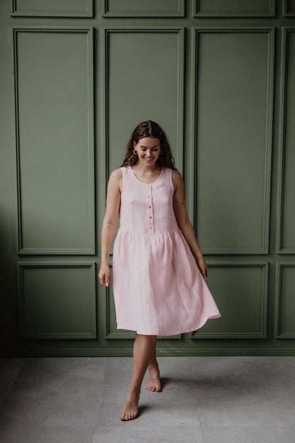 Linen sleeveless summer dress HAZEL - Linanden