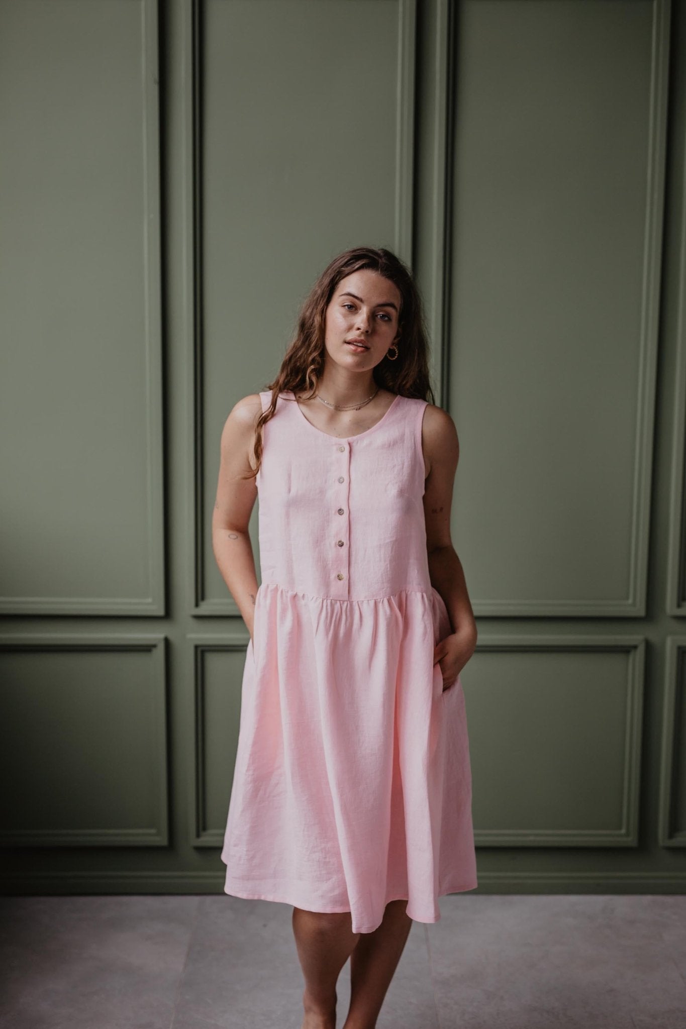 Linen sleeveless summer dress HAZEL - Linanden