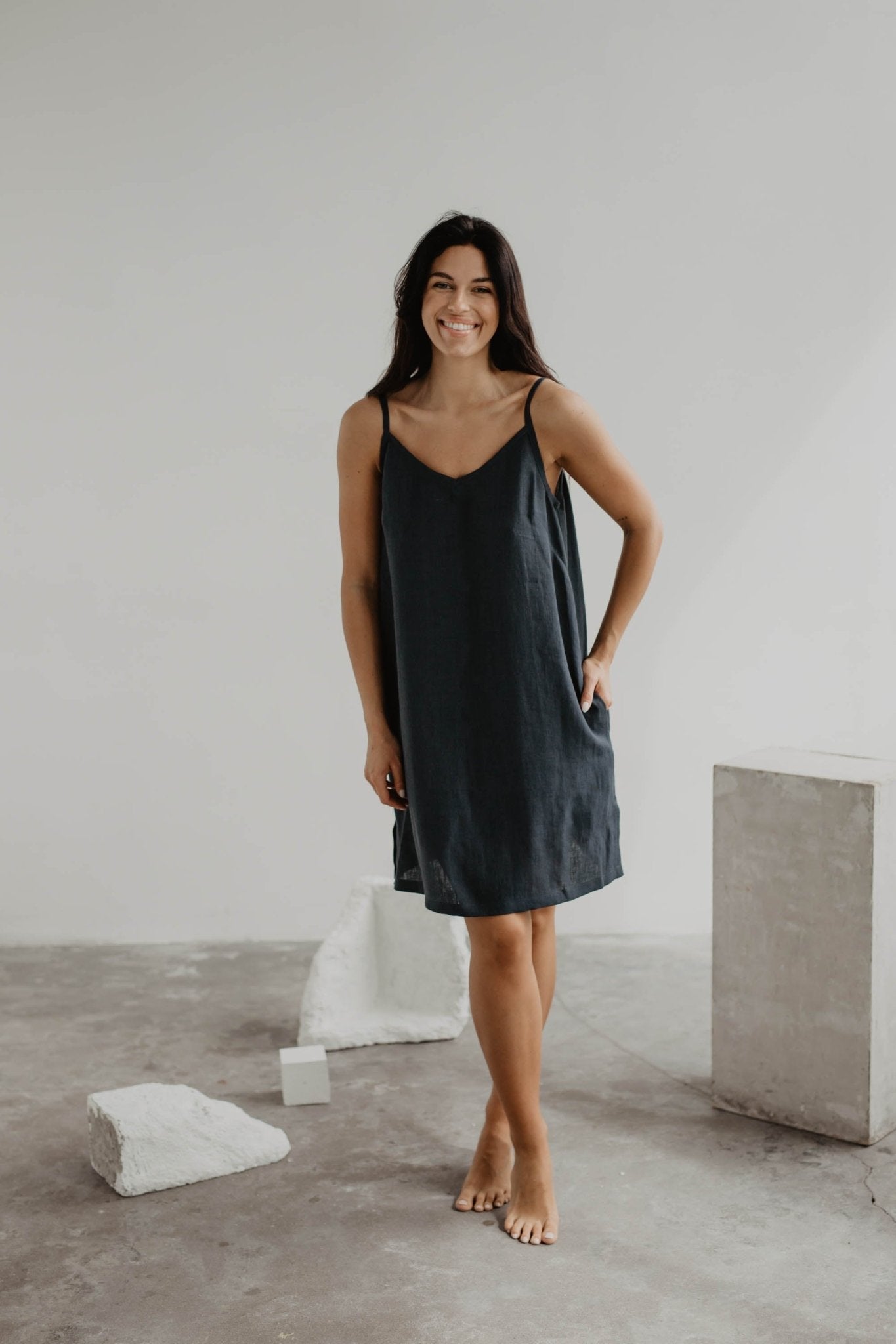 Linen slip dress ZOE - Linanden