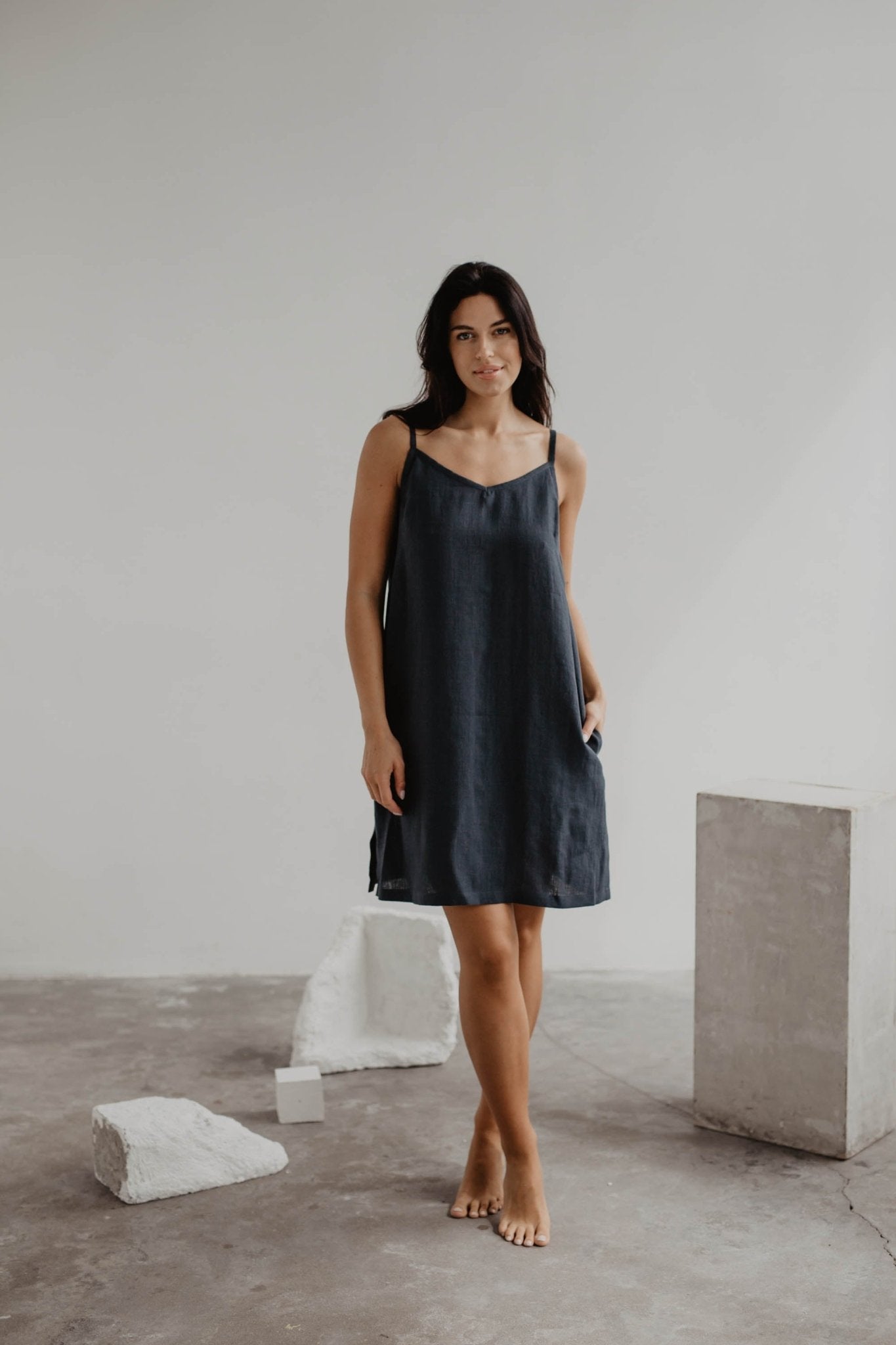 Linen slip dress ZOE - Linanden