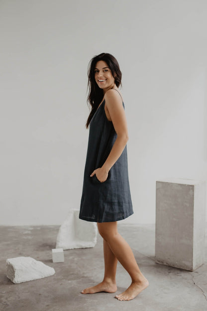 Linen slip dress ZOE - Linanden