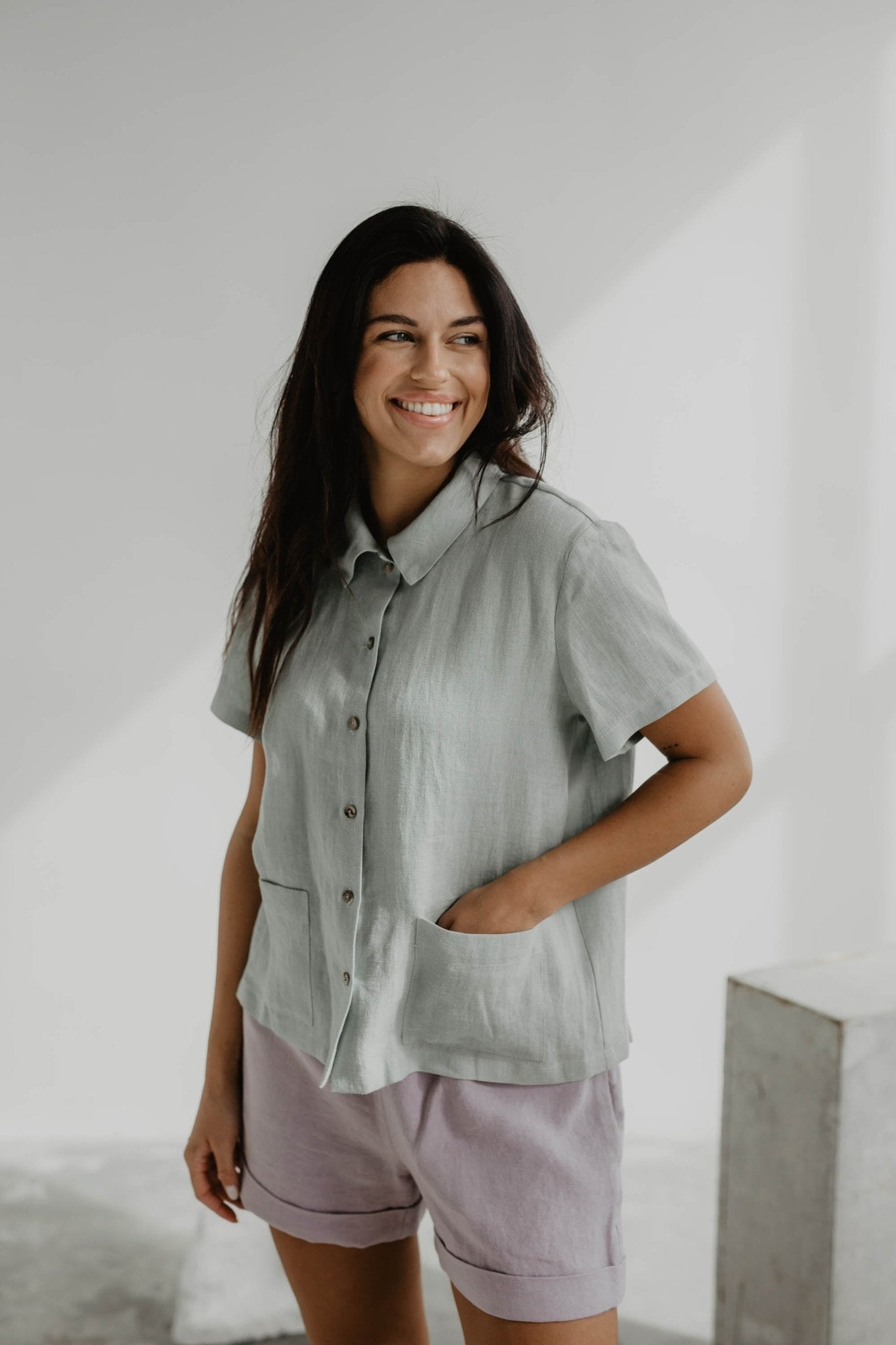 Linen summer shirt SCARLETT - Linanden