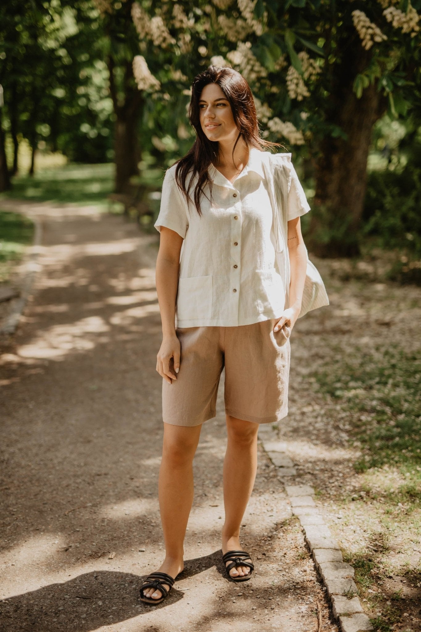 Linen summer shirt SCARLETT - Linanden