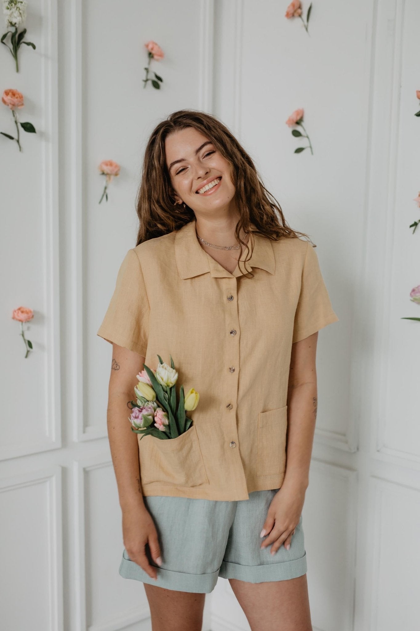 Linen summer shirt SCARLETT - Linanden